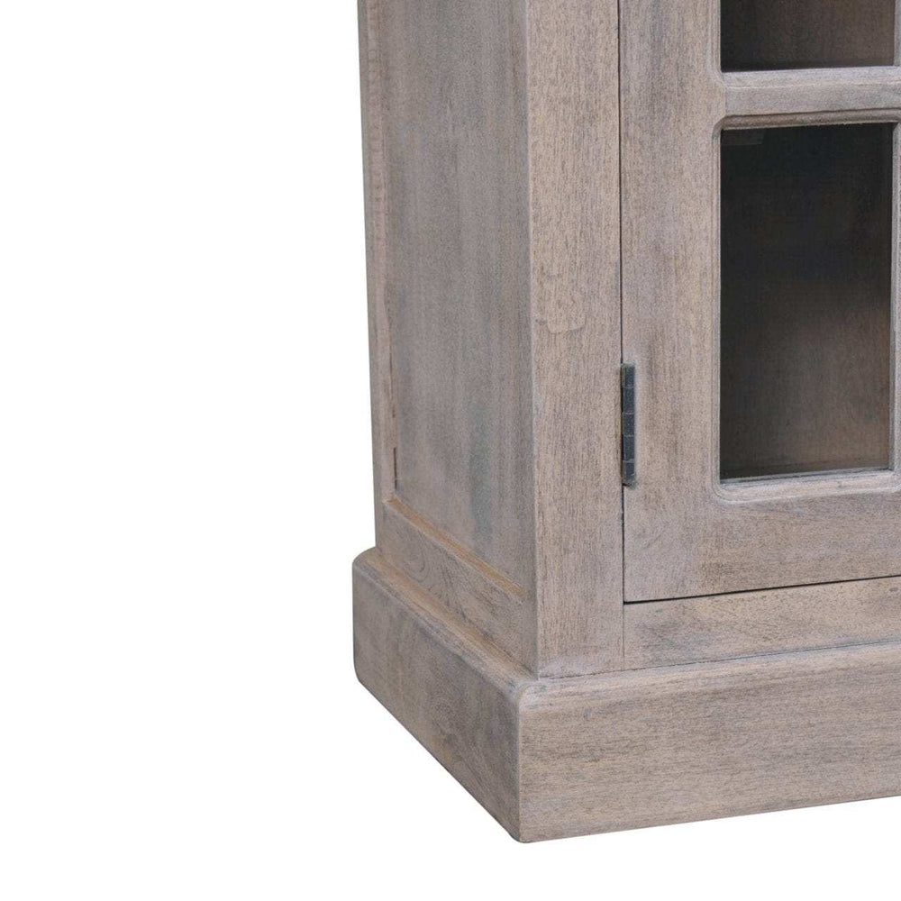 Stone Finish Cabinet with Glazed Doors - Artisan Furniture - Flyclothing LLC