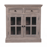 Stone Finish Cabinet with Glazed Doors - Artisan Furniture - Flyclothing LLC