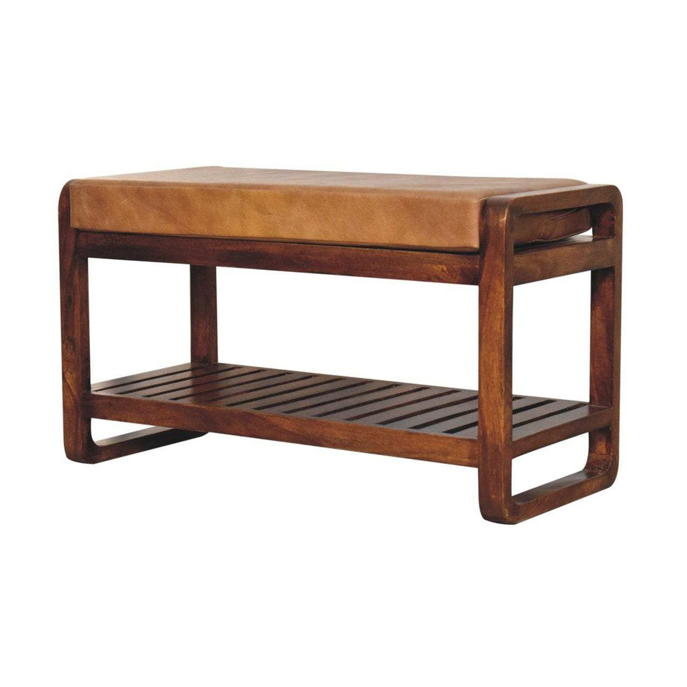 Small Buffalo Slatted Hallway Bench - Artisan Furniture - Flyclothing LLC