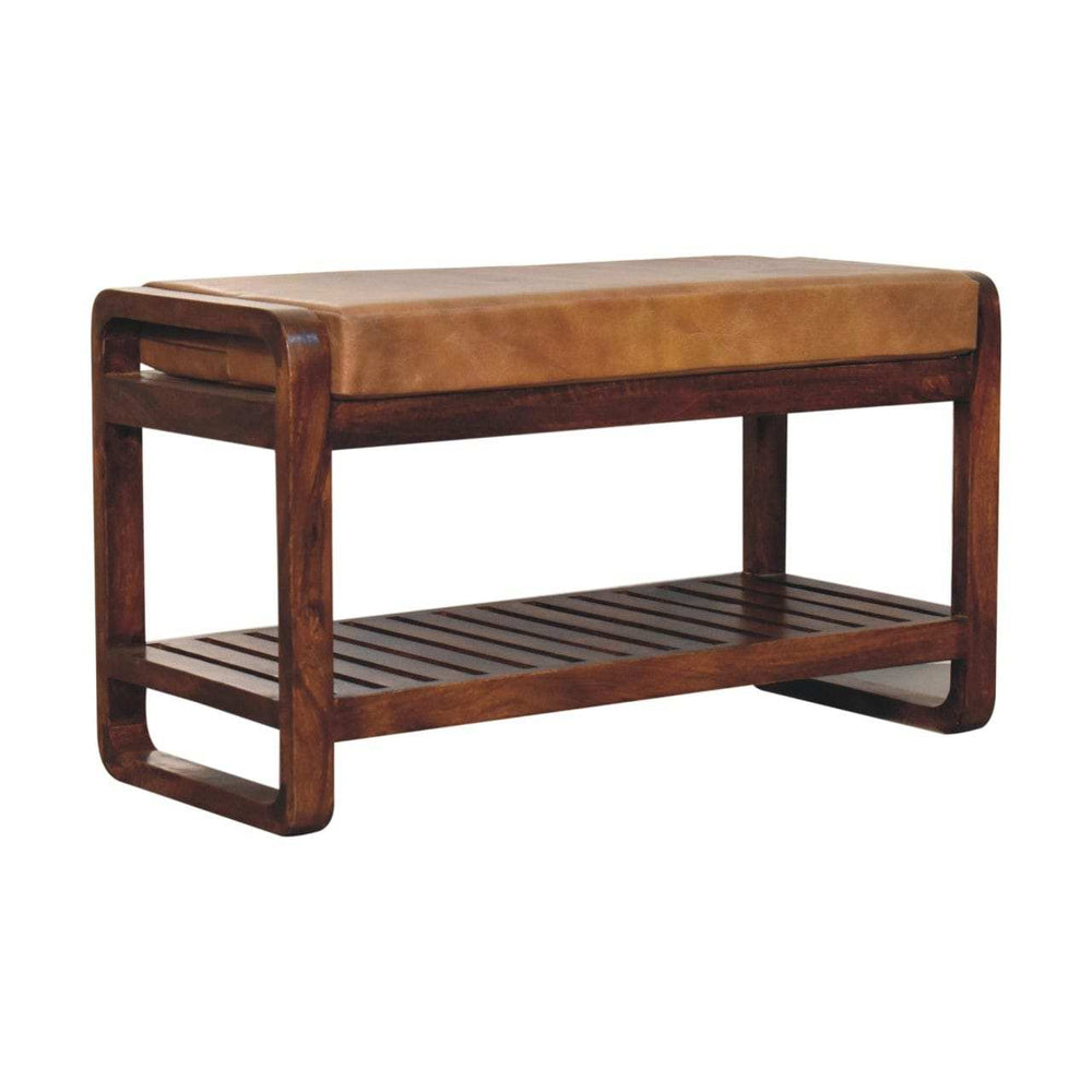 Small Buffalo Slatted Hallway Bench - Artisan Furniture - Flyclothing LLC