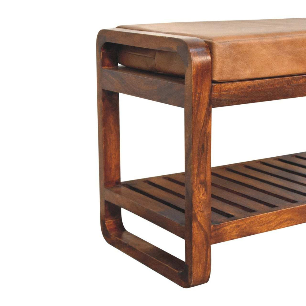 Small Buffalo Slatted Hallway Bench - Artisan Furniture - Flyclothing LLC