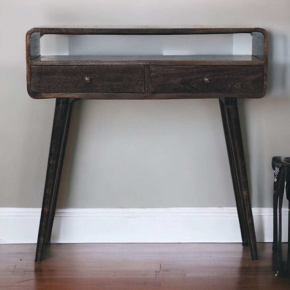 Curved Oak-ish Console Table - Artisan Furniture - Flyclothing LLC