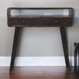 Curved Oak-ish Console Table - Artisan Furniture - Flyclothing LLC