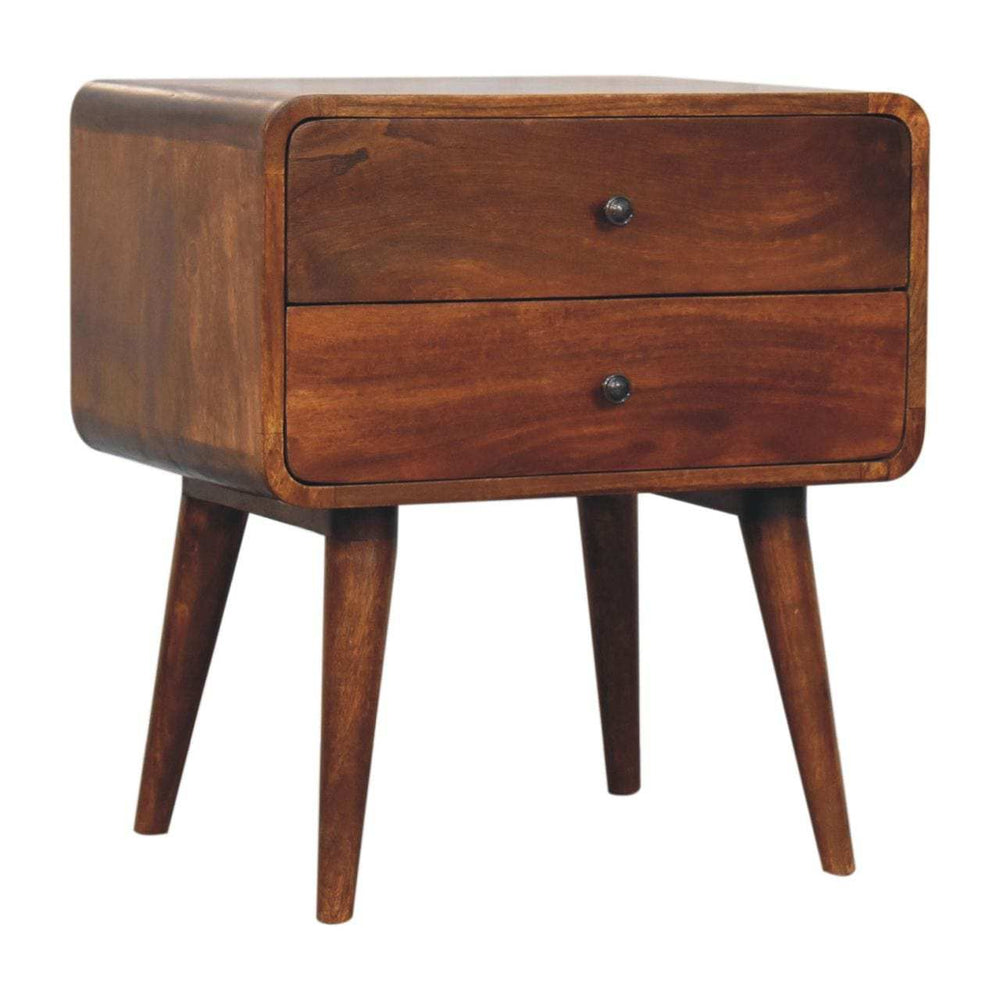 Artisan Large Curved Chestnut Bedside - Artisan Furniture - Flyclothing LLC