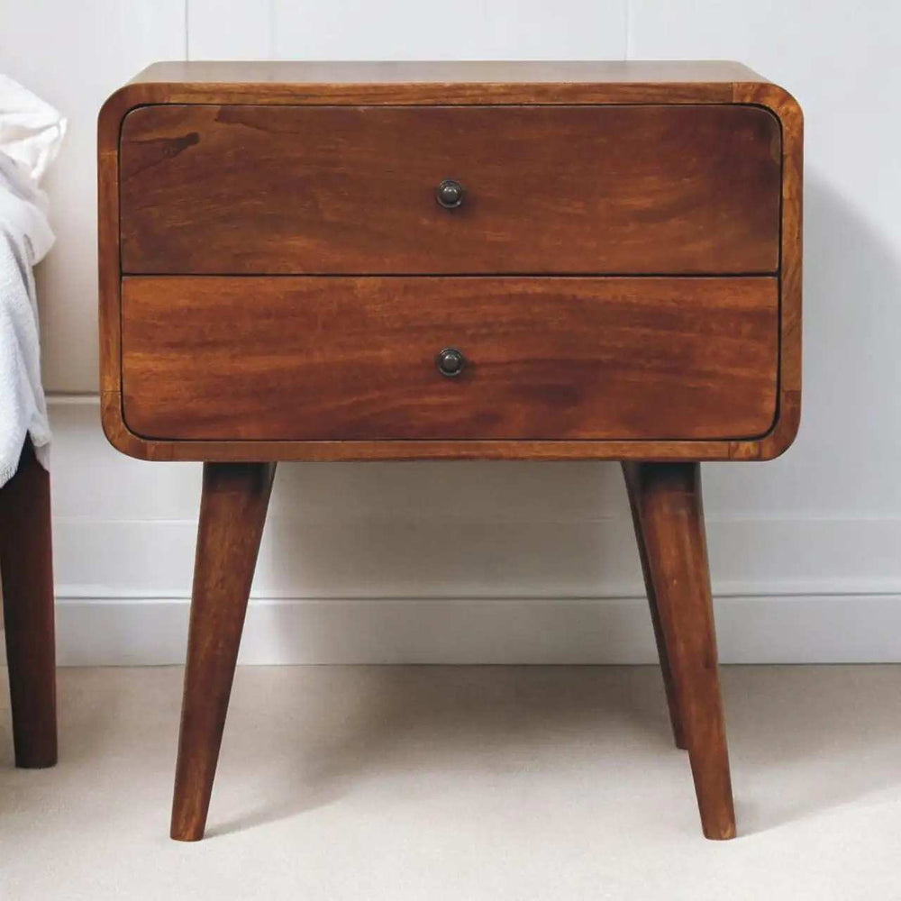 Artisan Large Curved Chestnut Bedside - Artisan Furniture - Flyclothing LLC