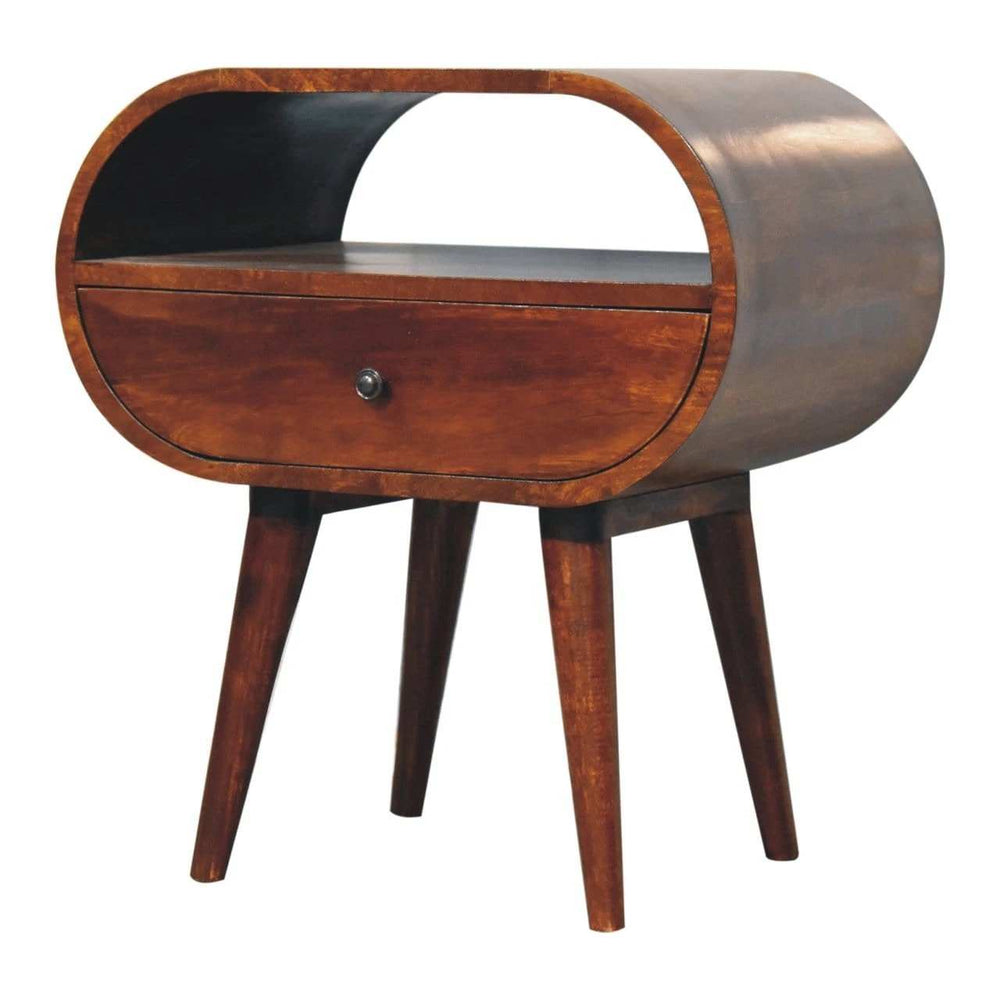 Artisan Large Chestnut Circular Open Bedside - Artisan Furniture - Flyclothing LLC