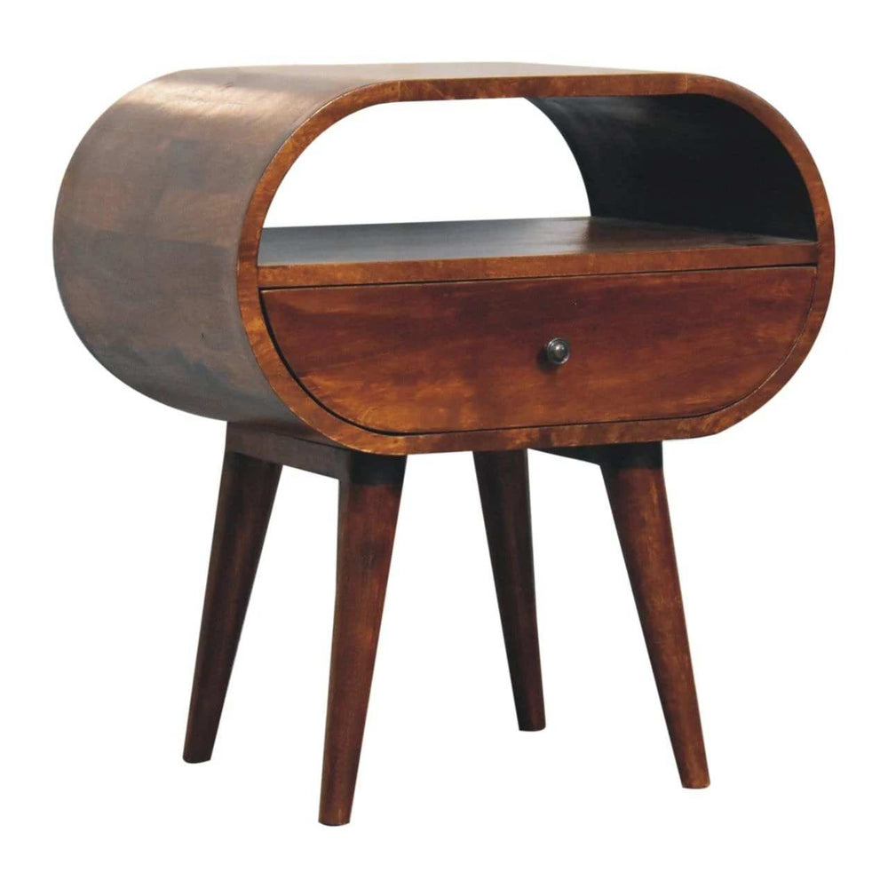 Artisan Large Chestnut Circular Open Bedside - Artisan Furniture - Flyclothing LLC