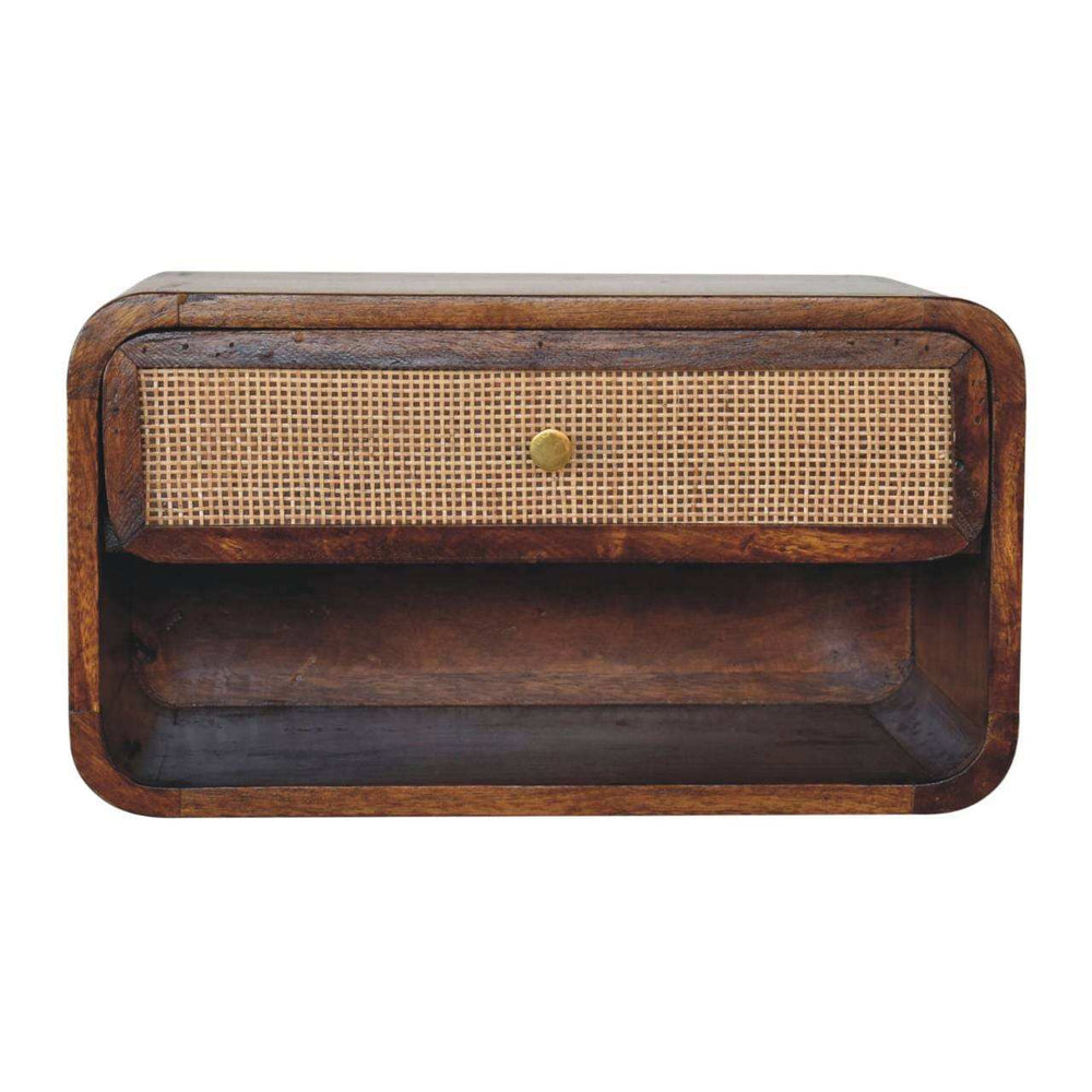 Artisan Chestnut Wall Mounted Open Woven Bedside - Artisan Furniture - Flyclothing LLC