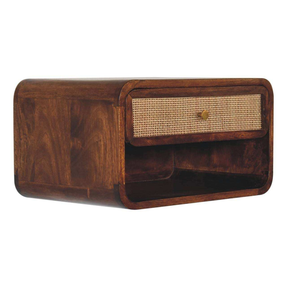 Artisan Chestnut Wall Mounted Open Woven Bedside - Artisan Furniture - Flyclothing LLC