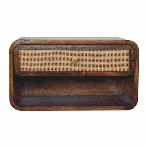 Artisan Chestnut Wall Mounted Open Woven Bedside - Artisan Furniture - Flyclothing LLC