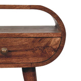 Artisan Furniture Honey Caramel Circular Bedside with Open Slot - Artisan Furniture - Flyclothing LLC