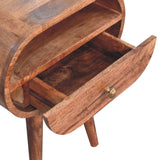 Artisan Furniture Honey Caramel Circular Bedside with Open Slot - Artisan Furniture - Flyclothing LLC