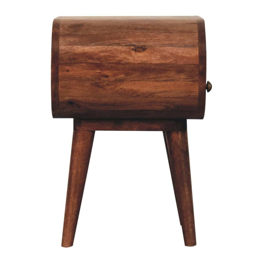 Artisan Furniture Honey Caramel Circular Bedside with Open Slot - Artisan Furniture - Flyclothing LLC