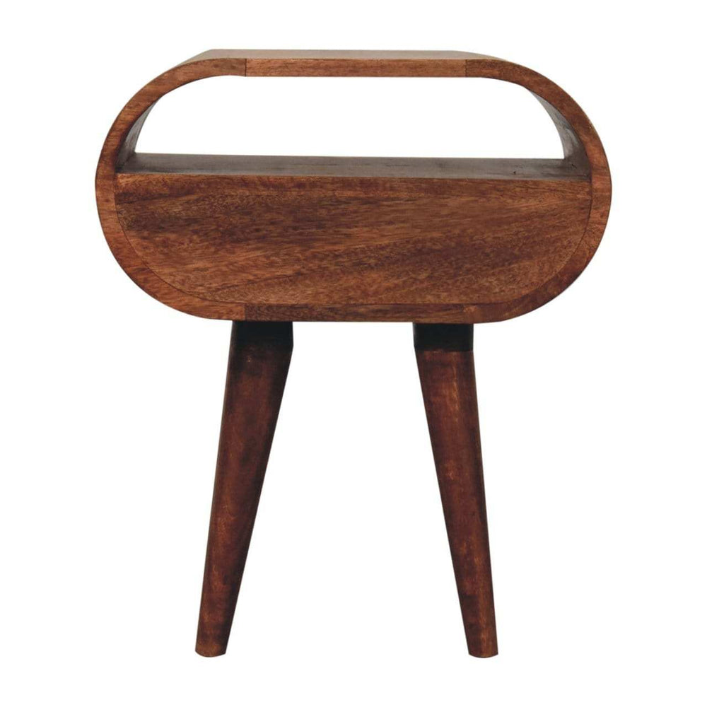 Artisan Furniture Honey Caramel Circular Bedside with Open Slot - Artisan Furniture - Flyclothing LLC