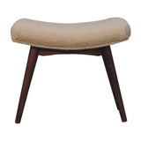 Artisan Furniture Honey Caramel Boucle Cream Curved Bench - Artisan Furniture - Flyclothing LLC