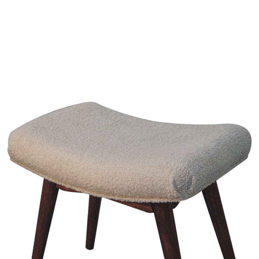 Artisan Furniture Honey Caramel Boucle Cream Curved Bench - Artisan Furniture - Flyclothing LLC