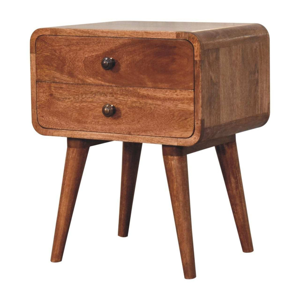Artisan Furniture Curved Honey Caramel Bedside - Artisan Furniture - Flyclothing LLC