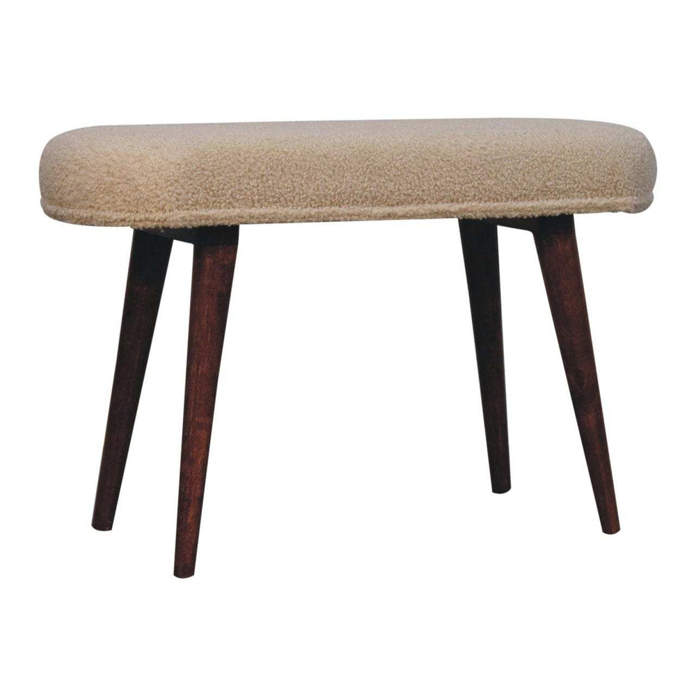 Artisan Furniture Honey Caramel Boucle Cream Nordic Bench - Artisan Furniture - Flyclothing LLC