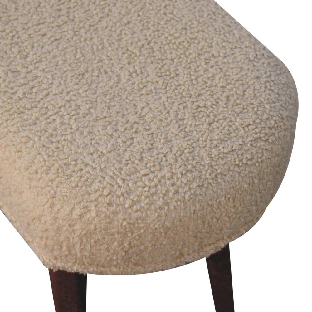 Artisan Furniture Honey Caramel Boucle Cream Nordic Bench - Artisan Furniture - Flyclothing LLC