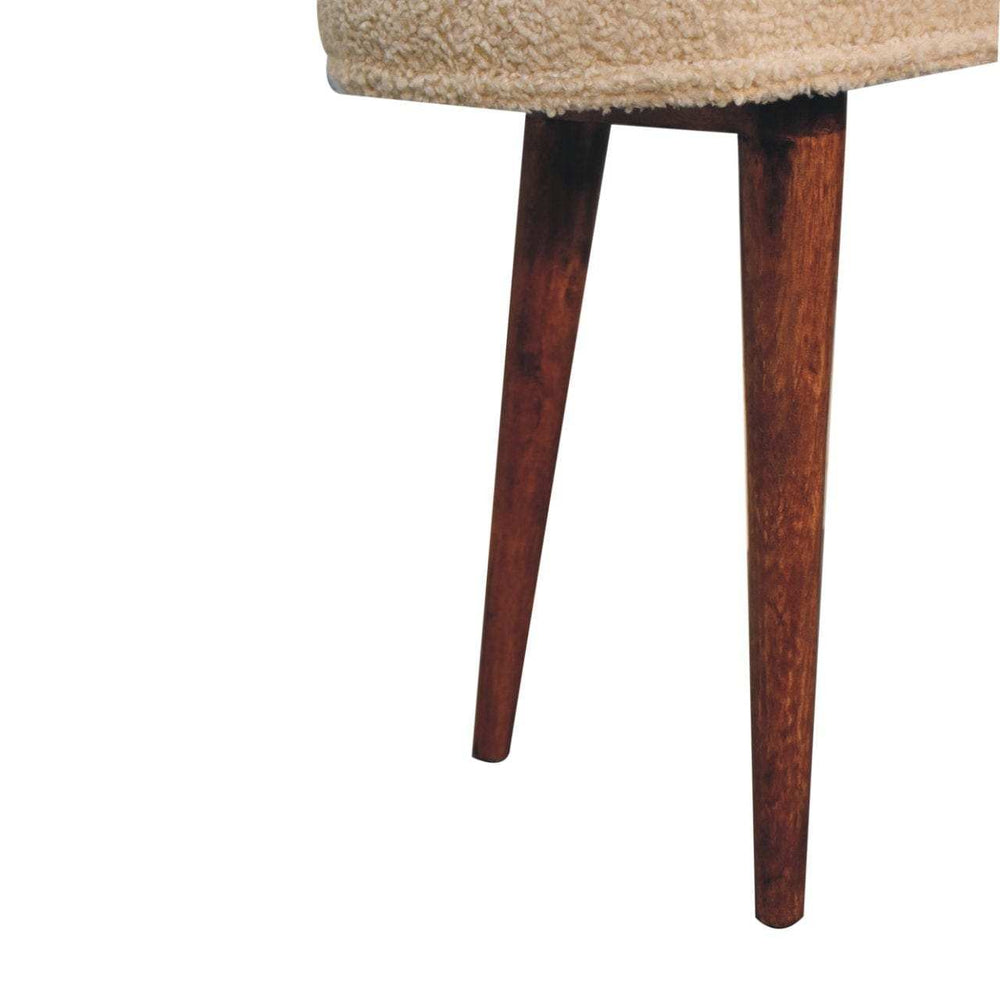 Artisan Furniture Honey Caramel Boucle Cream Nordic Bench - Artisan Furniture - Flyclothing LLC