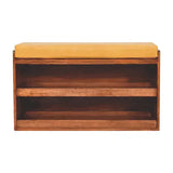 Artisan Furniture Buffalo Hide Pull out Honey Caramel Shoe Storage Bench - Artisan Furniture - Flyclothing LLC