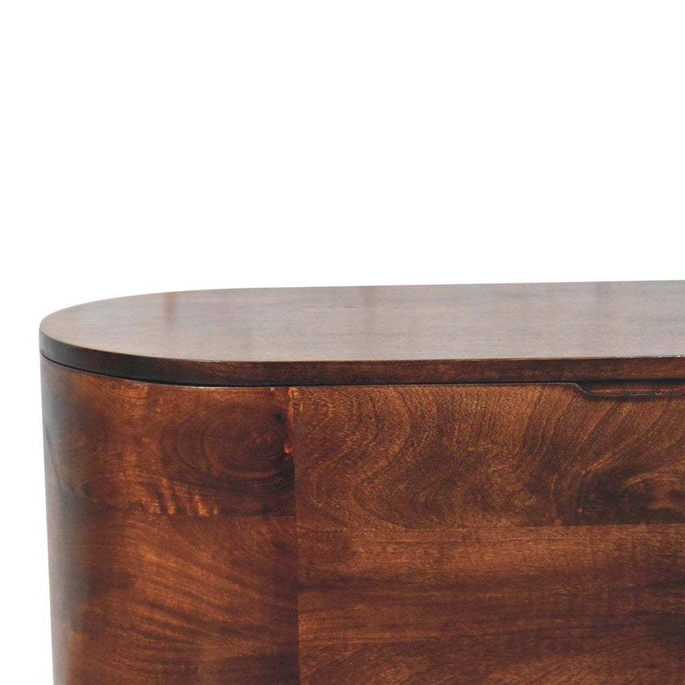 Artisan Furniture Curved California Walnut Blanket Box - Artisan Furniture - Flyclothing LLC