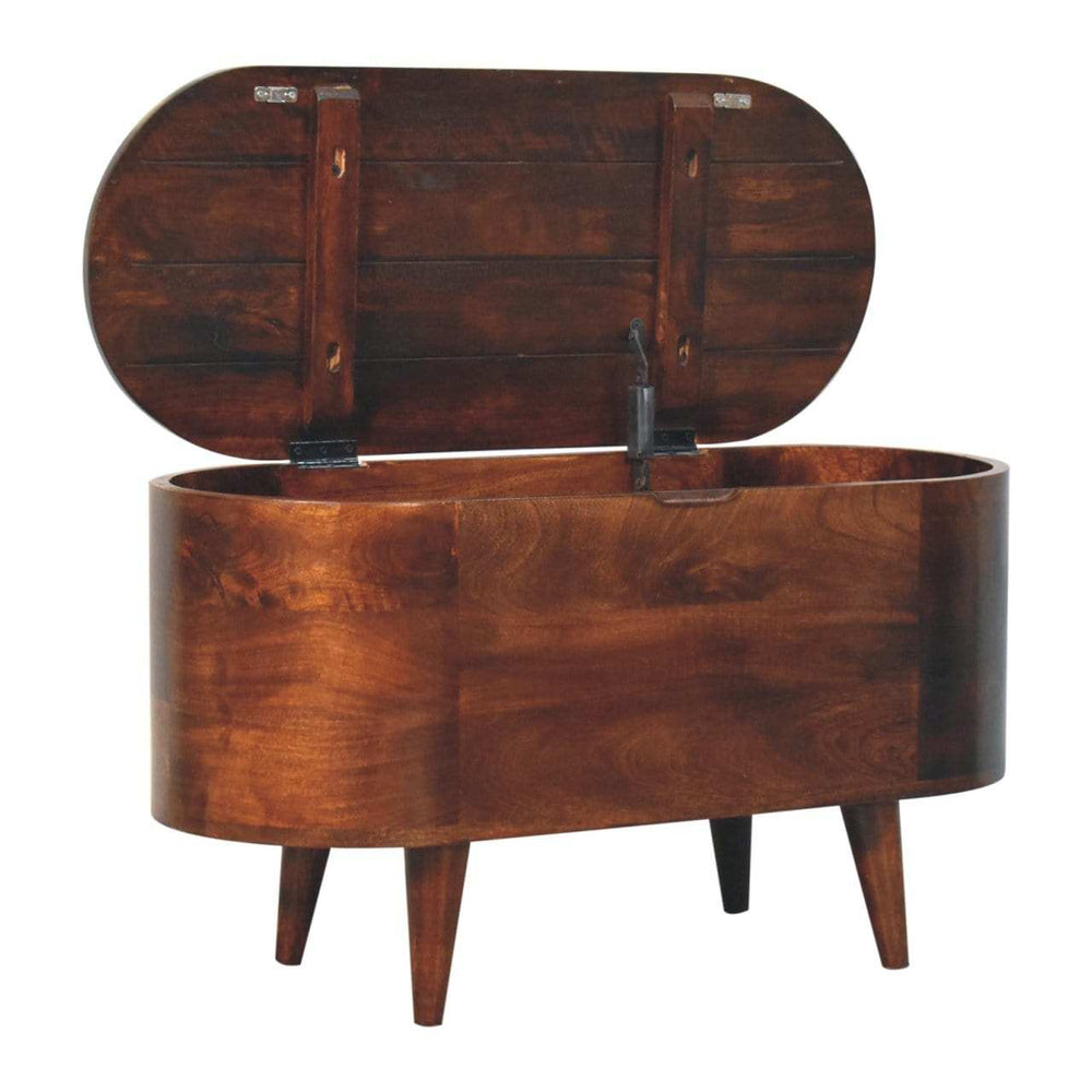 Artisan Furniture Curved California Walnut Blanket Box - Artisan Furniture - Flyclothing LLC