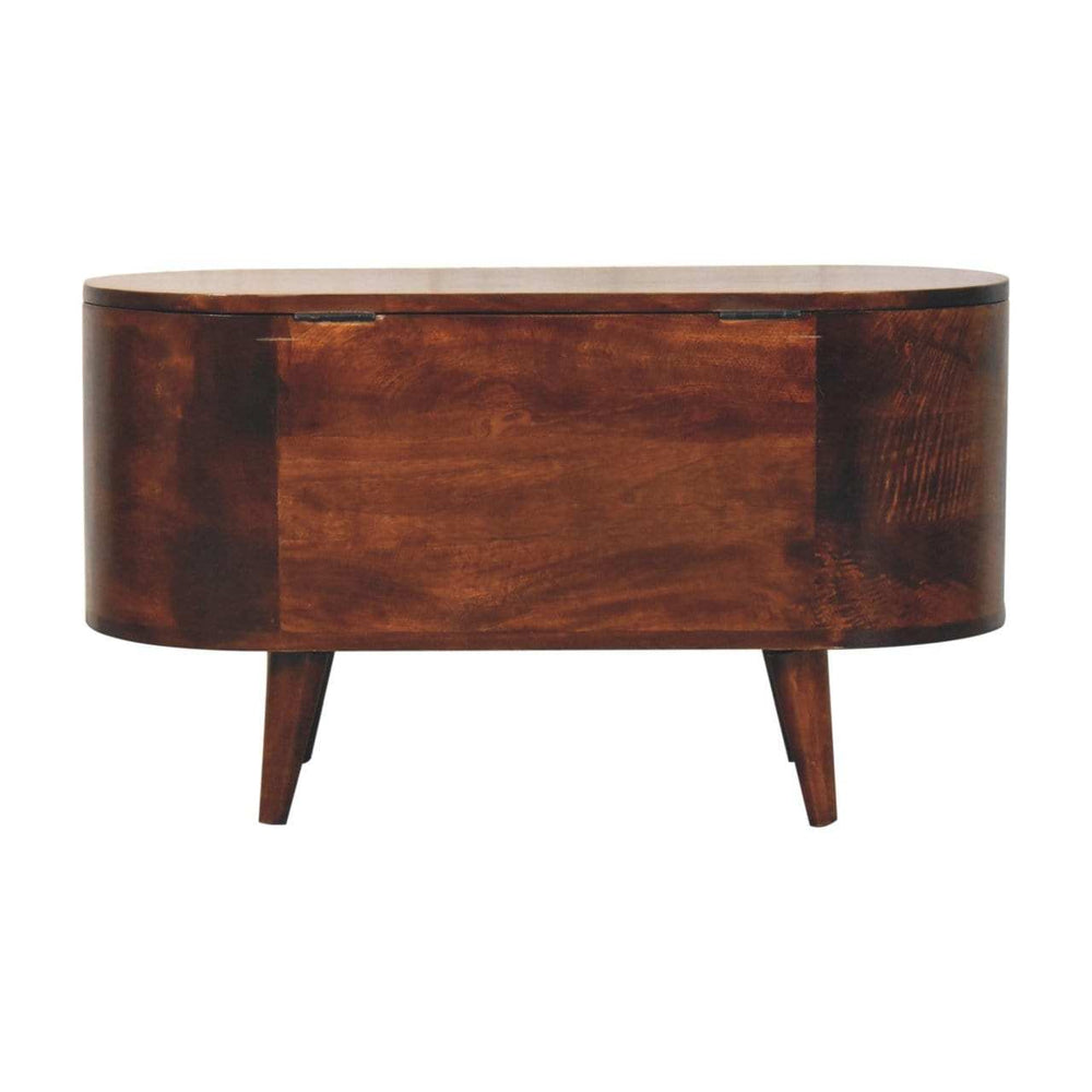 Artisan Furniture Curved California Walnut Blanket Box - Artisan Furniture - Flyclothing LLC