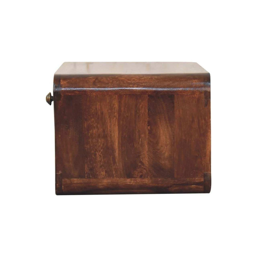 Artisan Furniture Curved California Walnut Wall Mounted Bedside with Open Slot - Artisan Furniture - Flyclothing LLC