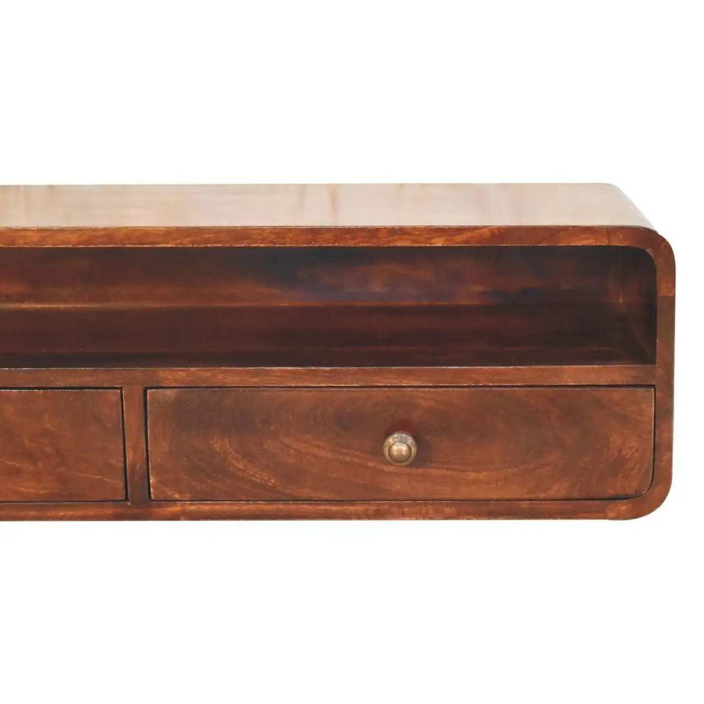 Floating California Walnut Open Console - Artisan Furniture - Flyclothing LLC