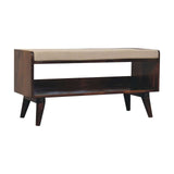 Artisan Furniture California Walnut bench with mud linen seat pad - Artisan Furniture - Flyclothing LLC