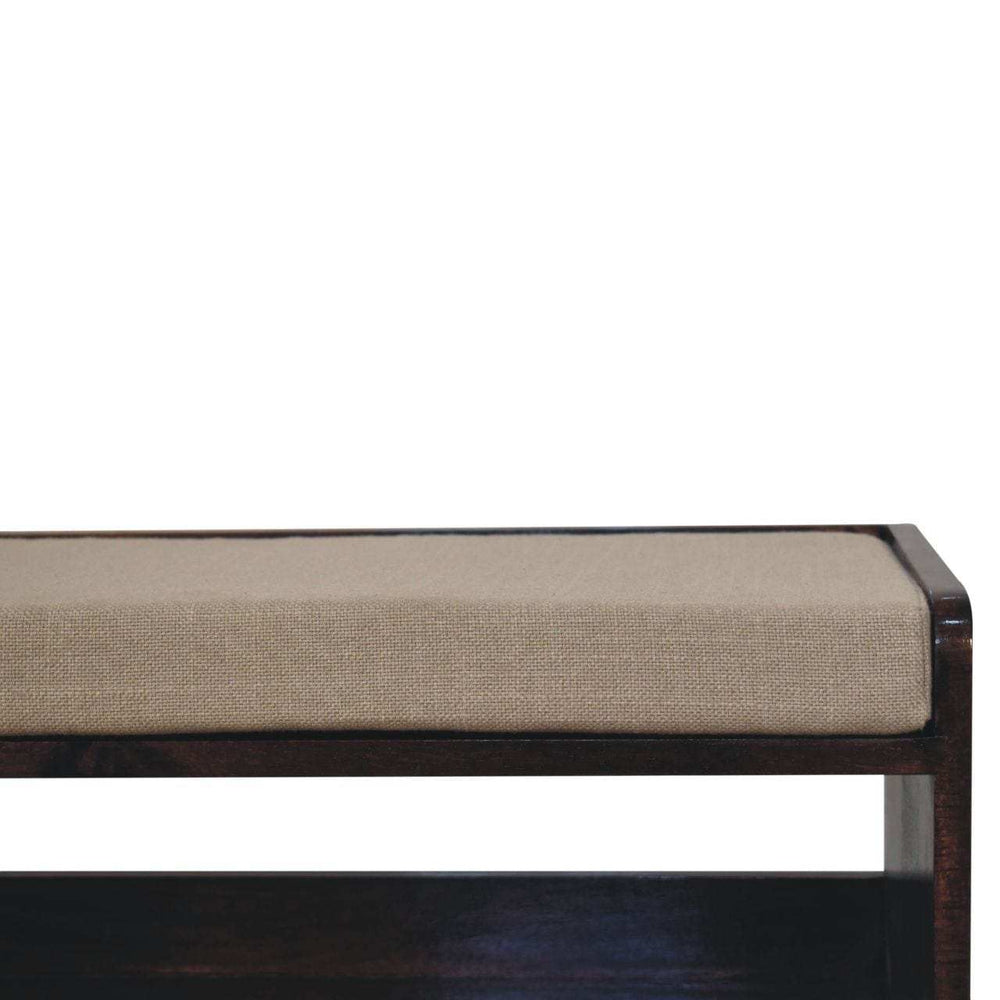Artisan Furniture California Walnut bench with mud linen seat pad - Artisan Furniture - Flyclothing LLC