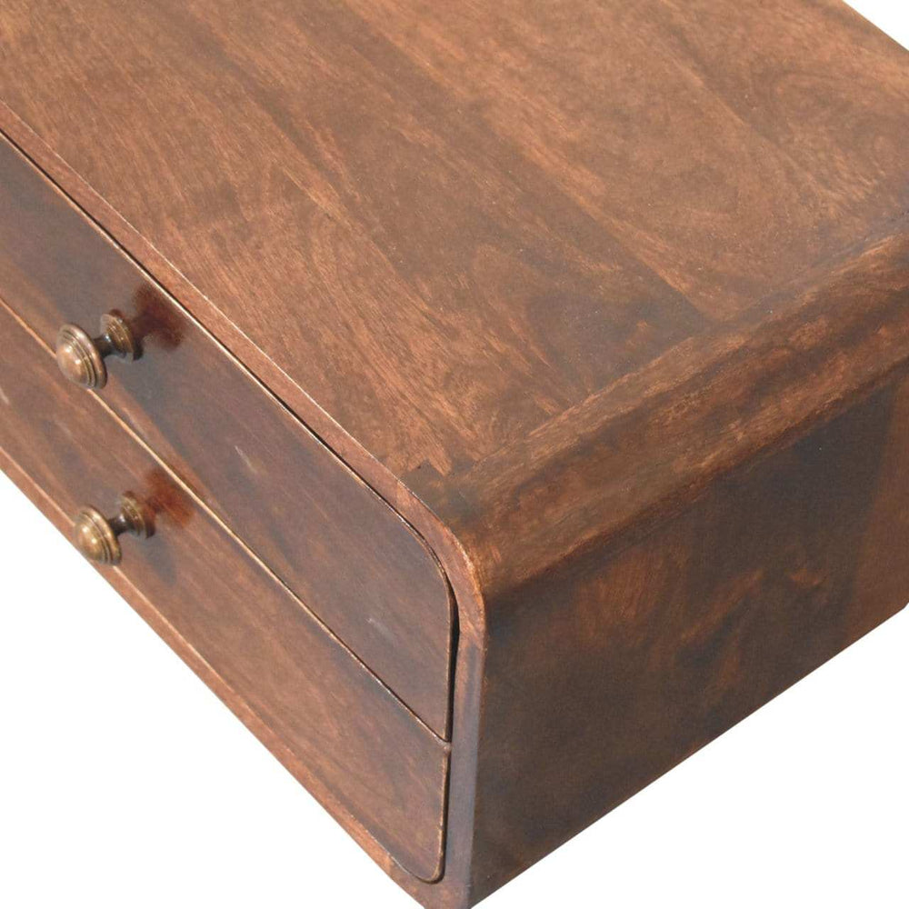 Artisan Furniture Curved California Walnut Wall Mounted Bedside - Artisan Furniture - Flyclothing LLC