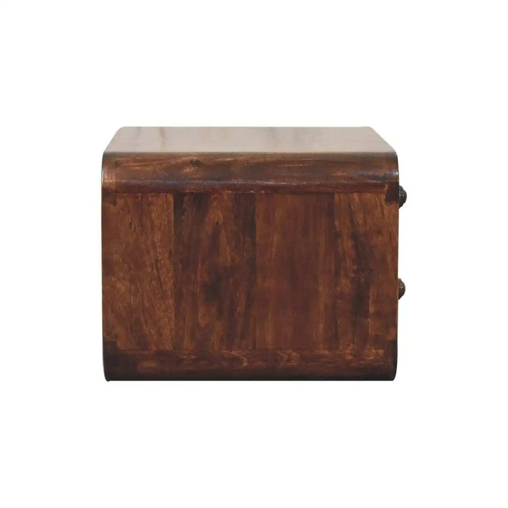 Artisan Furniture Curved California Walnut Wall Mounted Bedside - Artisan Furniture - Flyclothing LLC