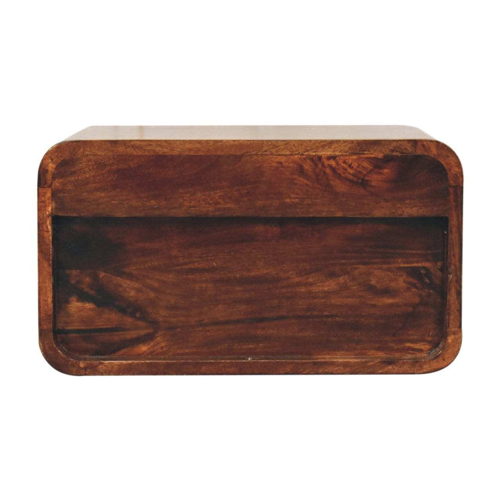 Artisan Furniture Curved California Walnut Wall Mounted Bedside - Artisan Furniture - Flyclothing LLC