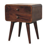 Artisan Furniture Curved California Walnut Bedside - Artisan Furniture - Flyclothing LLC