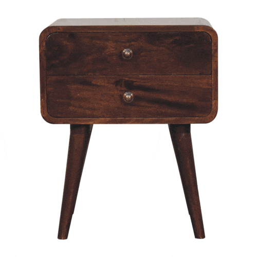 Artisan Furniture Curved California Walnut Bedside - Artisan Furniture - Flyclothing LLC