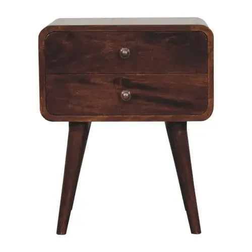 Artisan Furniture Curved California Walnut Bedside - Artisan Furniture - Flyclothing LLC