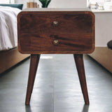 Artisan Furniture Curved California Walnut Bedside - Artisan Furniture - Flyclothing LLC