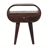 Artisan Furniture California Walnut Circular Bedside with Open Slot - Artisan Furniture - Flyclothing LLC