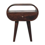 Artisan Furniture California Walnut Circular Bedside with Open Slot - Artisan Furniture - Flyclothing LLC