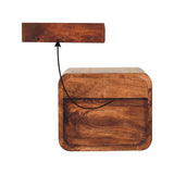 Mini Honey Caramel Wall Mounted Bedside with Open Slot - Artisan Furniture - Flyclothing LLC