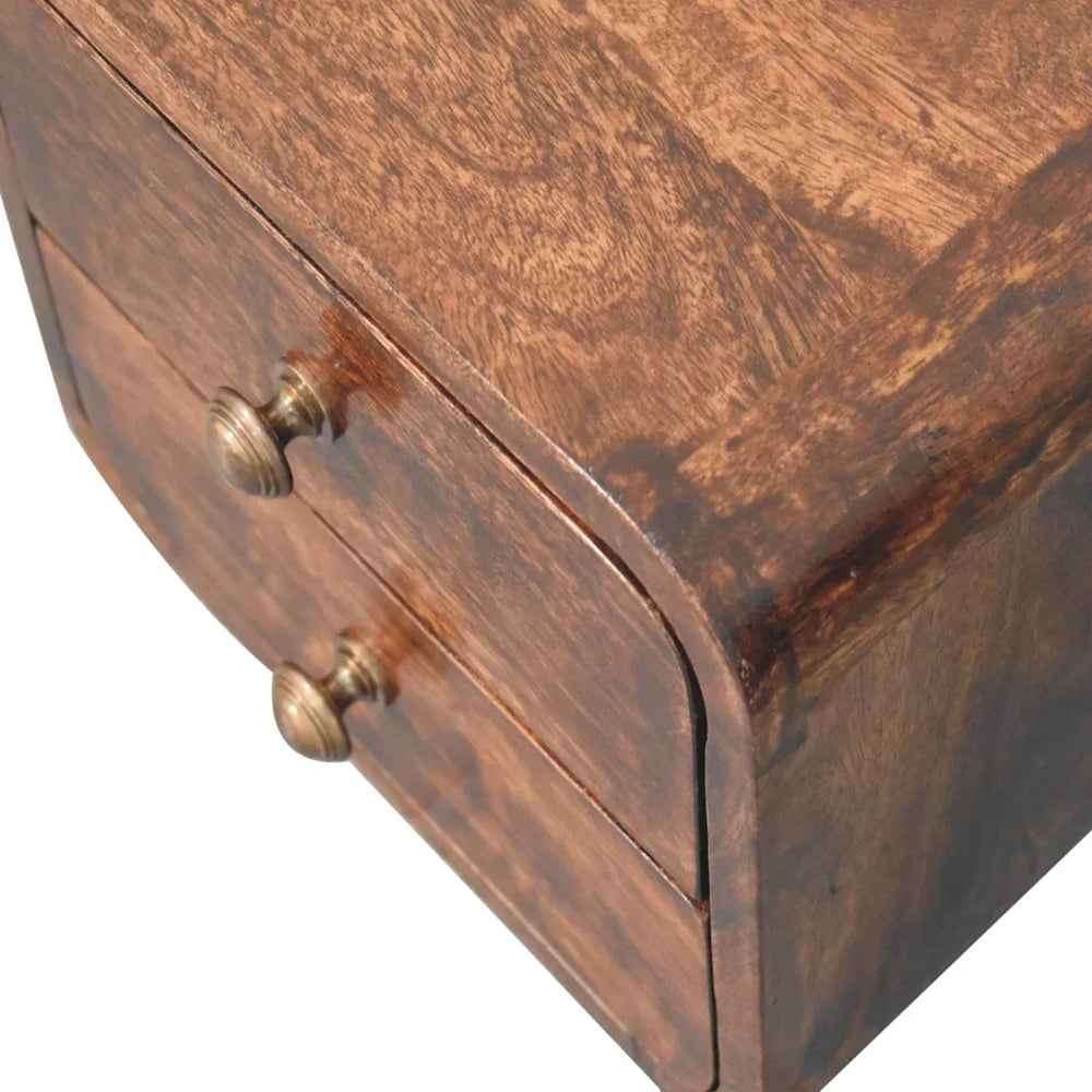 Mini Curved California Walnut Wall Mounted Bedside - Artisan Furniture - Flyclothing LLC