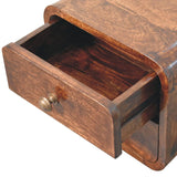 Mini Curved California Walnut Wall Mounted Bedside - Artisan Furniture - Flyclothing LLC