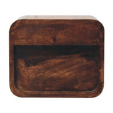 Mini Curved California Walnut Wall Mounted Bedside - Artisan Furniture - Flyclothing LLC