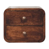 Mini Curved California Walnut Wall Mounted Bedside - Artisan Furniture - Flyclothing LLC