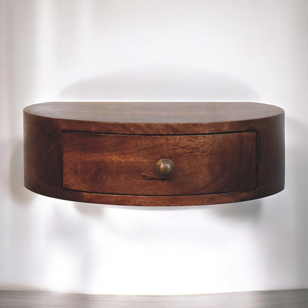 Honey Caramel Wall Mounted Rounded Bedside