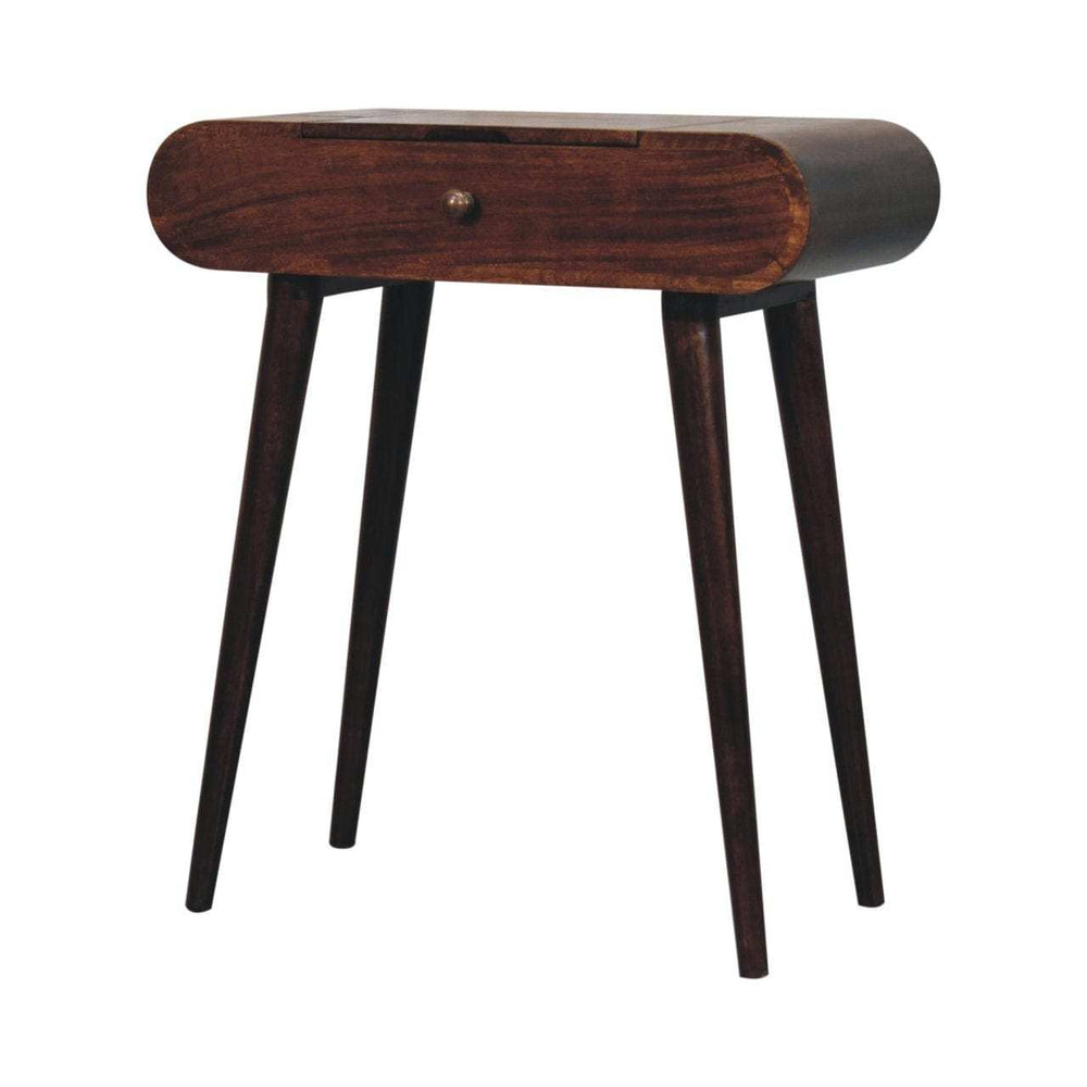 Artisan Furniture Mini California Walnut Dressing Table with Foldable Mirror - Artisan Furniture - Flyclothing LLC