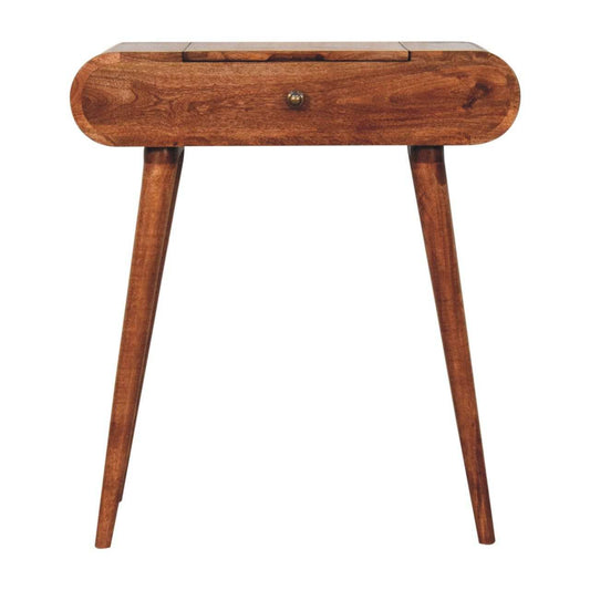 Artisan Furniture Mini Honey Caramel Dressing Table with Foldable Mirror - Artisan Furniture - Flyclothing LLC