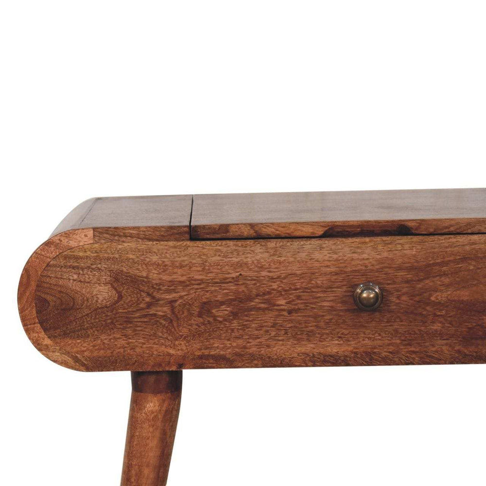 Artisan Furniture Mini Honey Caramel Dressing Table with Foldable Mirror - Artisan Furniture - Flyclothing LLC